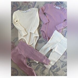 2 Zara waffle Textured thermal matching sets